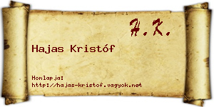Hajas Kristóf névjegykártya